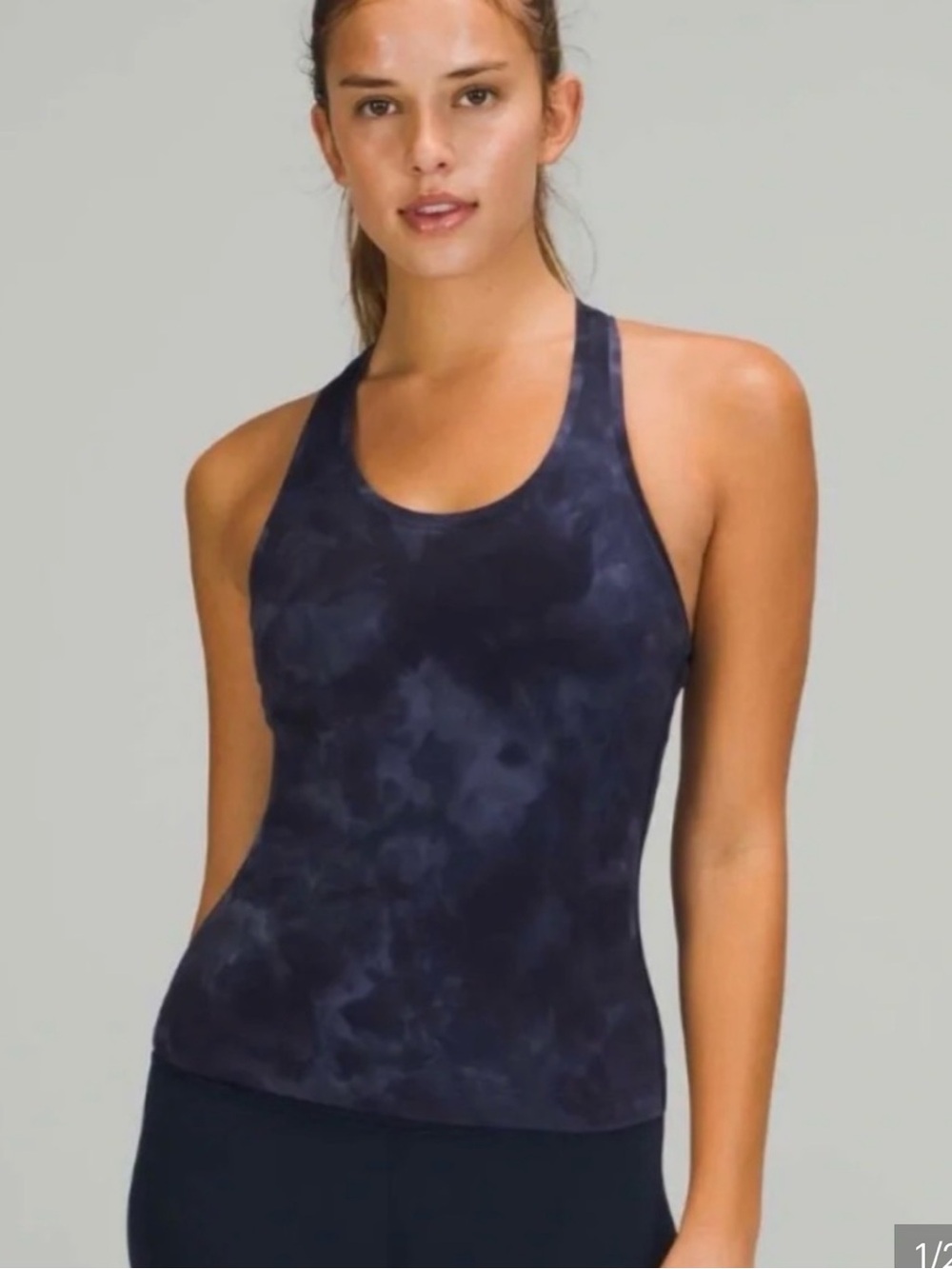 Lululemon Navy Tie-Dye Racerback Tank Top
